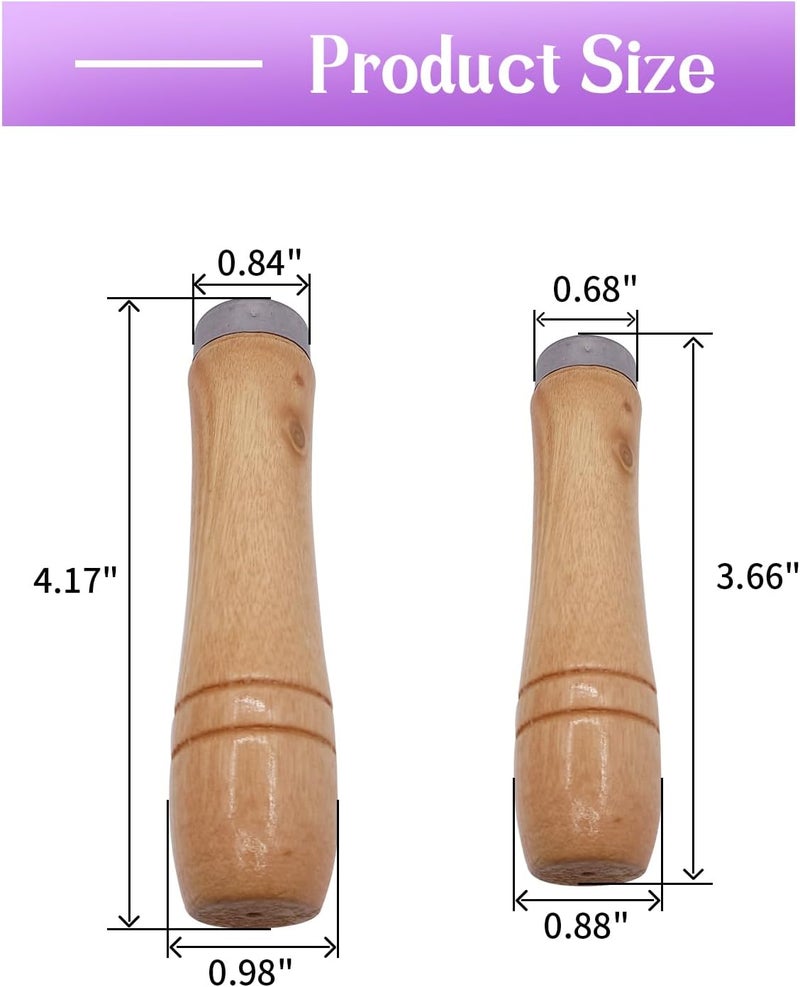 Begino Wooden File Handle with Strong Metal Collars, 4 Pcs Hand Drill File Handle Cutting Tool Craft, 2 Pcs for 6"-8" File and 2 Pcs for 10"-12" File - Image 2